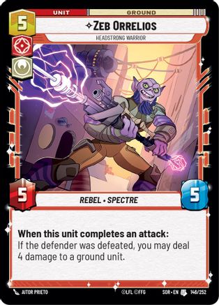 Zeb Orrelios - Headstrong Warrior (146/252) [Spark of Rebellion] - Fantasy Flight Games - Card Brawlers | Quebec | Canada |