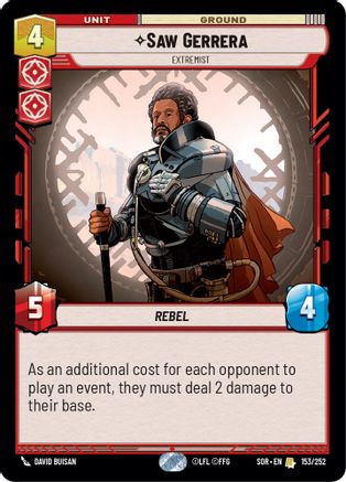 Saw Gerrera - Extremist (153/252) [Spark of Rebellion] - Fantasy Flight Games - Card Brawlers | Quebec | Canada |