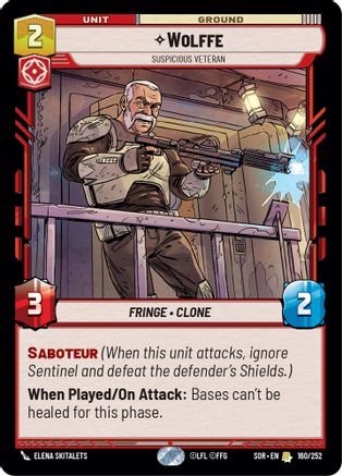 Wolffe - Suspicious Veteran (160/252) [Spark of Rebellion] - Fantasy Flight Games - Card Brawlers | Quebec | Canada |