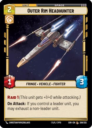 Outer Rim Headhunter (208/252) [Spark of Rebellion] - Fantasy Flight Games - Card Brawlers | Quebec | Canada |