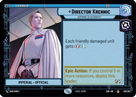 Director Krennic - Aspiring to Authority (001/252) [Spark of Rebellion] - Fantasy Flight Games - Card Brawlers | Quebec | Canada |