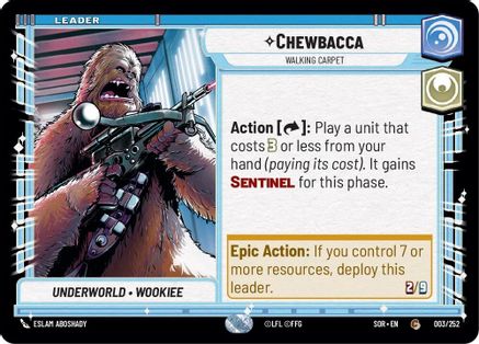 Chewbacca - Walking Carpet (003/252) [Spark of Rebellion] - Fantasy Flight Games - Card Brawlers | Quebec | Canada |