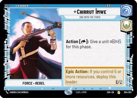 Chirrut emwe - One With The Force (004/252) [Spark of Rebellion] - Fantasy Flight Games - Card Brawlers | Quebec | Canada |