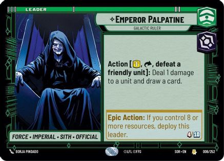 Emperor Palpatine - Galactic Ruler (006/252) [Spark of Rebellion] - Fantasy Flight Games - Card Brawlers | Quebec | Canada |