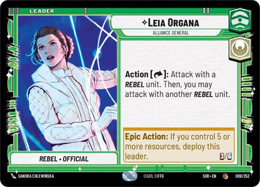 Leia Organa - Alliance General (009/252) [Spark of Rebellion] - Fantasy Flight Games - Card Brawlers | Quebec | Canada |