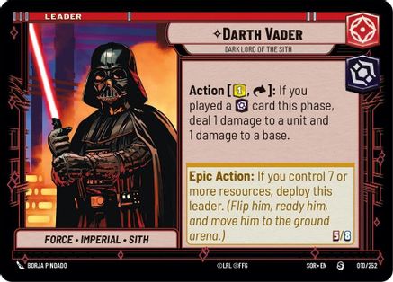 Darth Vader - Dark Lord of the Sith (010/252) [Spark of Rebellion] - Fantasy Flight Games - Card Brawlers | Quebec | Canada |