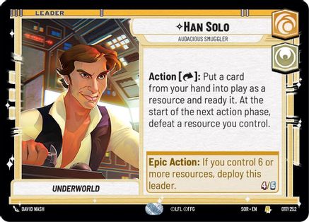 Han Solo - Audacious Smuggler (017/252) [Spark of Rebellion] - Fantasy Flight Games - Card Brawlers | Quebec | Canada |