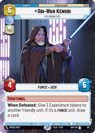 Obi-Wan Kenobi - Following Fate (Hyperspace) (315) [Spark of Rebellion] - Fantasy Flight Games - Card Brawlers | Quebec | Canada |
