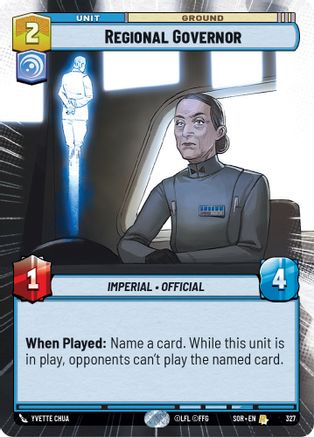 Regional Governor (Hyperspace) (327) [Spark of Rebellion] - Fantasy Flight Games - Card Brawlers | Quebec | Canada |
