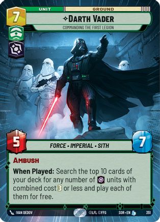 Darth Vader - Commanding the First Legion (Hyperspace) (351) [Spark of Rebellion] - Fantasy Flight Games - Card Brawlers | Quebec | Canada |