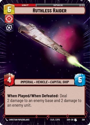 Ruthless Raider (Hyperspace) (398) [Spark of Rebellion] - Fantasy Flight Games - Card Brawlers | Quebec | Canada |