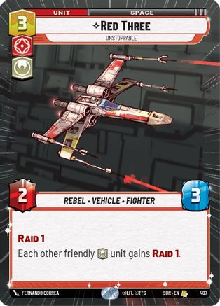 Red Three - Unstoppable (Hyperspace) (407) [Spark of Rebellion] - Fantasy Flight Games - Card Brawlers | Quebec | Canada |