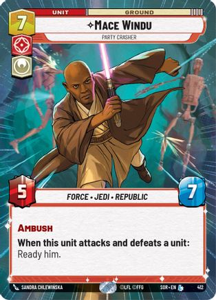 Mace Windu - Party Crasher (Hyperspace) (412) [Spark of Rebellion] - Fantasy Flight Games - Card Brawlers | Quebec | Canada |