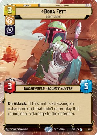 Boba Fett - Disintegrator (Hyperspace) (442) [Spark of Rebellion] - Fantasy Flight Games - Card Brawlers | Quebec | Canada |