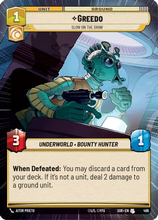 Greedo - Slow on the Draw (Hyperspace) (466) [Spark of Rebellion] - Fantasy Flight Games - Card Brawlers | Quebec | Canada |