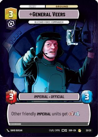 General Veers - Blizzard Force Commander (20/20) [Spark of Rebellion: Weekly Play] - Fantasy Flight Games - Card Brawlers | Quebec | Canada |