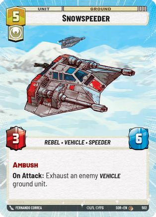 Snowspeeder (Hyperspace) (502) [Spark of Rebellion] - Fantasy Flight Games - Card Brawlers | Quebec | Canada |