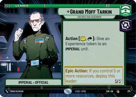 Grand Moff Tarkin - Oversector Governor (Hyperspace) (274) [Spark of Rebellion] - Fantasy Flight Games - Card Brawlers | Quebec | Canada |