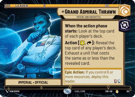 Grand Admiral Thrawn - Patient and Insightful (Hyperspace) (282) [Spark of Rebellion] - Fantasy Flight Games - Card Brawlers | Quebec | Canada |