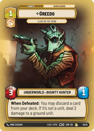 Greedo - Slow on the Draw (18/20) [Spark of Rebellion: Weekly Play] - Fantasy Flight Games - Card Brawlers | Quebec | Canada |