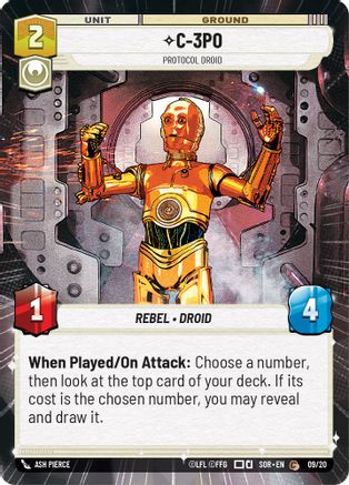 C-3PO - Protocol Droid (Hyperspace) (9/20) [Spark of Rebellion: Weekly Play] - Fantasy Flight Games - Card Brawlers | Quebec | Canada |