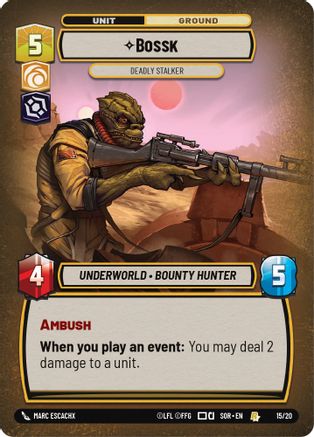 Bossk - Deadly Stalker (15/20) [Spark of Rebellion: Weekly Play] - Fantasy Flight Games - Card Brawlers | Quebec | Canada |
