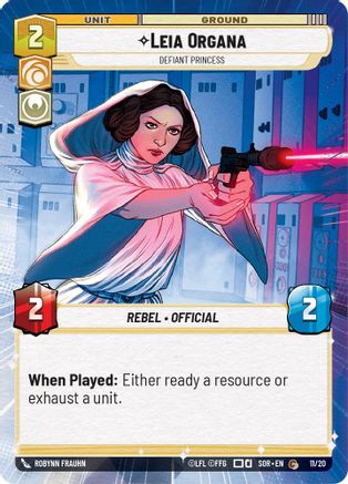 Leia Organa - Defiant Princess (11/20) [Spark of Rebellion: Weekly Play] - Fantasy Flight Games - Card Brawlers | Quebec | Canada |