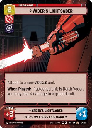 Vader's Lightsaber (Hyperspace) (4/20) [Spark of Rebellion: Weekly Play] - Fantasy Flight Games - Card Brawlers | Quebec | Canada |