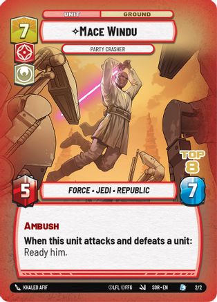 Mace Windu - Party Crasher (2/2) (Top 8) (2/2) [Store Showdown Promos] - Fantasy Flight Games - Card Brawlers | Quebec | Canada |