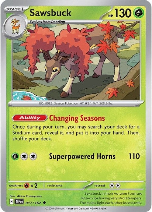 Sawsbuck (017/162) [Scarlet & Violet: Temporal Forces] - Pokémon - Card Brawlers | Quebec | Canada |