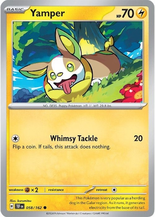 Yamper (058/162) [Scarlet & Violet: Temporal Forces] - Pokémon - Card Brawlers | Quebec | Canada |
