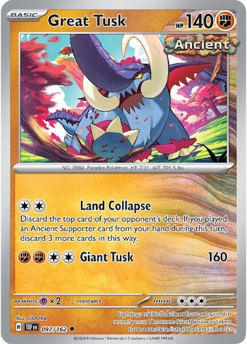 Great Tusk (097/162) [Scarlet & Violet: Temporal Forces] - Pokémon - Card Brawlers | Quebec | Canada |