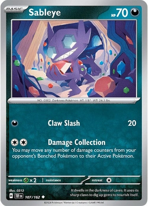 Sableye (107/162) [Scarlet & Violet: Temporal Forces] - Pokémon - Card Brawlers | Quebec | Canada |