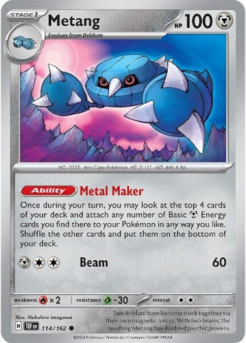 Metang (114/162) [Scarlet & Violet: Temporal Forces] - Pokémon - Card Brawlers | Quebec | Canada |