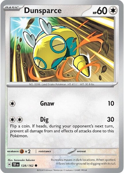 Dunsparce (128/162) [Scarlet & Violet: Temporal Forces] - Pokémon - Card Brawlers | Quebec | Canada |