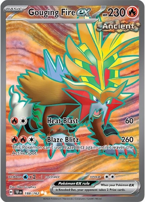 Gouging Fire ex (188/162) [Scarlet & Violet: Temporal Forces] - Pokémon - Card Brawlers | Quebec | Canada |