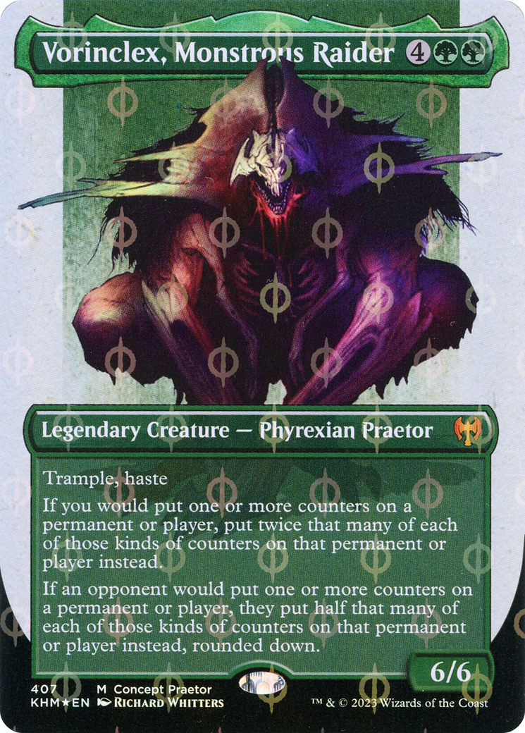 Vorinclex, Monstrous Raider (Borderless Concept Praetors Step-and-Compleat Foil) [Phyrexia: All Will Be One] - Magic: The Gathering - Card Brawlers | Quebec | Canada |