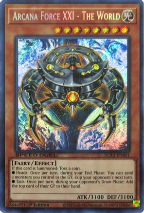 Arcana Force XXI - The World (Secret Rare) [SGX4-ENB01] Secret Rare - Yu-Gi-Oh! - Card Brawlers | Quebec | Canada |