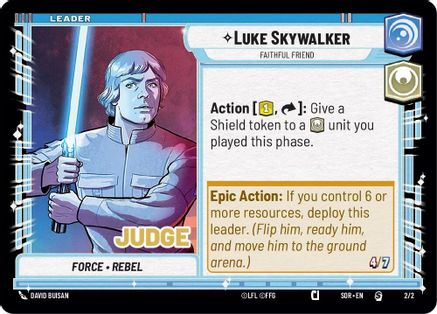 Luke Skywalker - Faithful Friend (3/002) (Judge Promo) (002/002) [Spark of Rebellion Promos] - Fantasy Flight Games - Card Brawlers | Quebec | Canada |