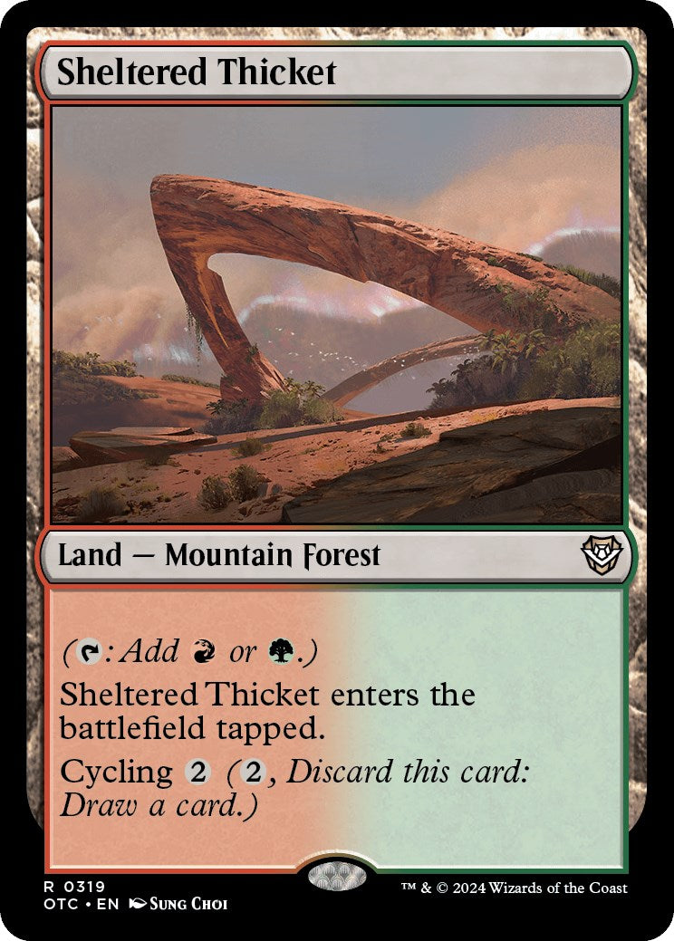 Sheltered Thicket [Outlaws of Thunder Junction Commander] - Magic: The Gathering - Card Brawlers | Quebec | Canada |