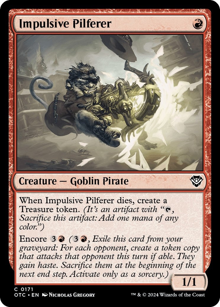 Impulsive Pilferer [Outlaws of Thunder Junction Commander] - Magic: The Gathering - Card Brawlers | Quebec | Canada |