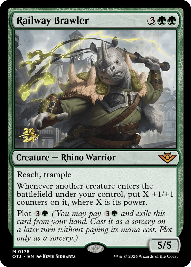 Railway Brawler [Outlaws of Thunder Junction Prerelease Promos] - Magic: The Gathering - Card Brawlers | Quebec | Canada |