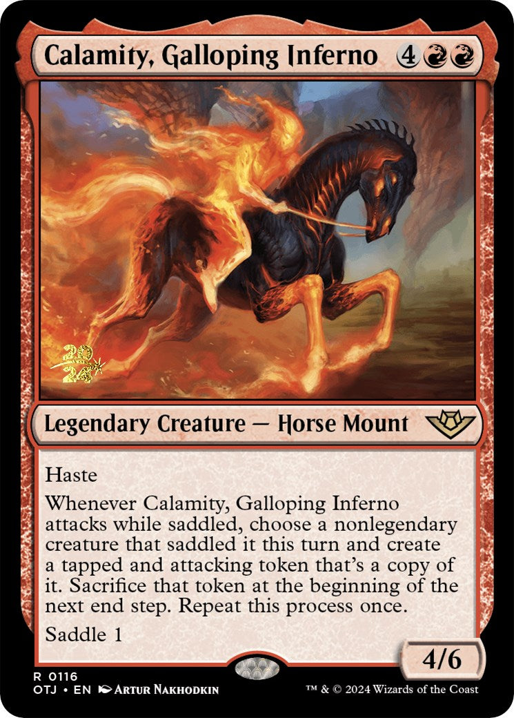 Calamity, Galloping Inferno [Outlaws of Thunder Junction Prerelease Promos] - Magic: The Gathering - Card Brawlers | Quebec | Canada |