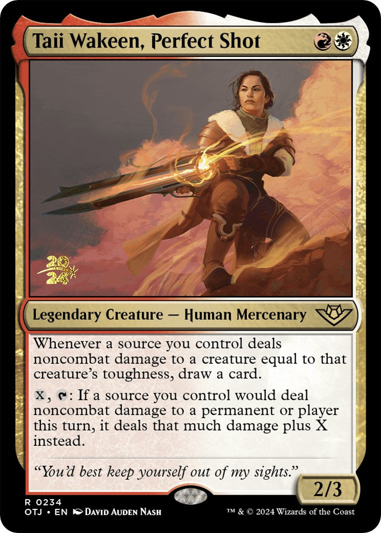 Taii Wakeen, Perfect Shot [Outlaws of Thunder Junction Prerelease Promos] - Magic: The Gathering - Card Brawlers | Quebec | Canada |