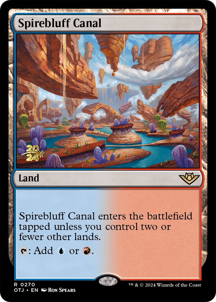 Spirebluff Canal (OTJ) [Outlaws of Thunder Junction Prerelease Promos] - Magic: The Gathering - Card Brawlers | Quebec | Canada |