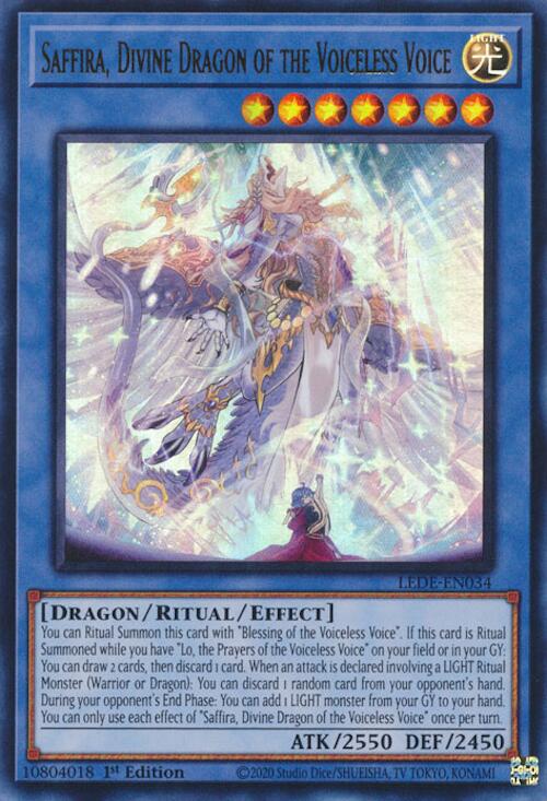 Saffira, Divine Dragon of the Voiceless Voice [LEDE-EN034] Ultra Rare - Card Brawlers | Quebec | Canada | Yu-Gi-Oh!