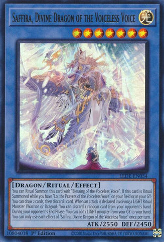 Saffira, Divine Dragon of the Voiceless Voice [LEDE-EN034] Ultra Rare - Card Brawlers | Quebec | Canada | Yu-Gi-Oh!