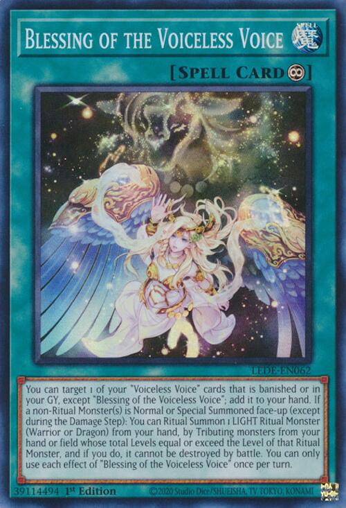 Blessing of the Voiceless Voice [LEDE-EN062] Super Rare - Card Brawlers | Quebec | Canada | Yu-Gi-Oh!