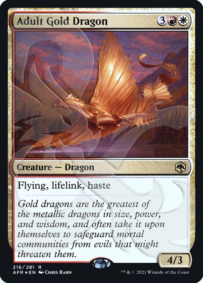 Adult Gold Dragon (Ampersand Promo) [Dungeons & Dragons: Adventures in the Forgotten Realms Promos] - Magic: The Gathering - Card Brawlers | Quebec | Canada |