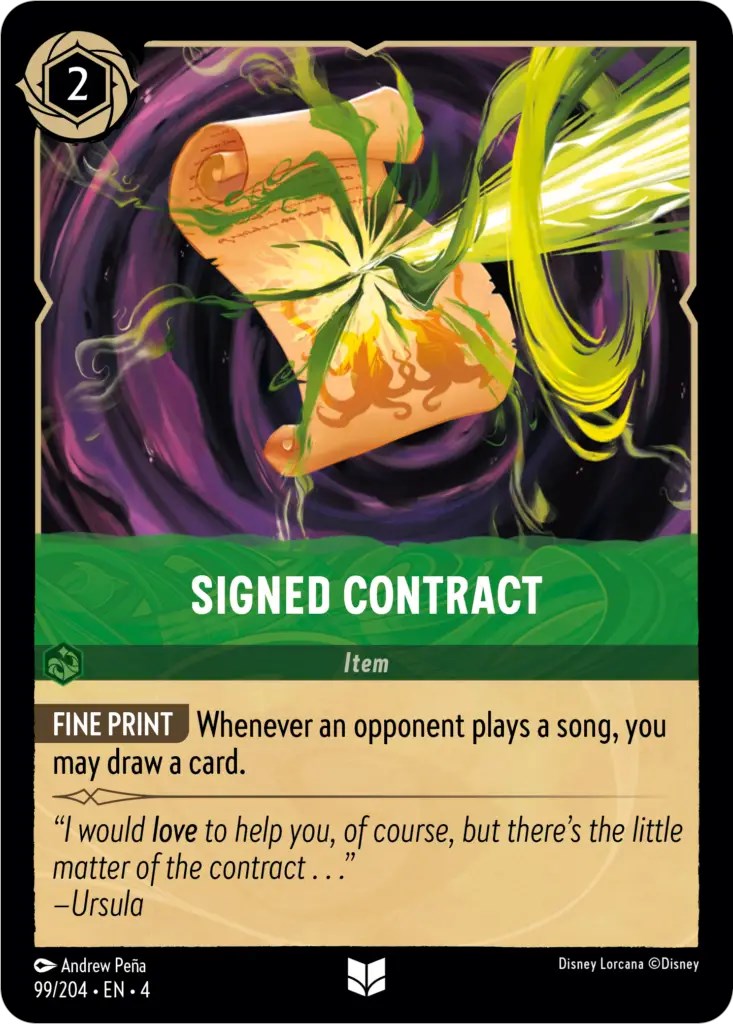 Signed Contract (99/204) [Ursula's Return] - Disney - Card Brawlers | Quebec | Canada |